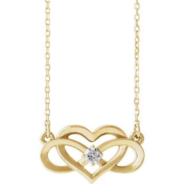 1/10 CTW DIAMOND INFINITY-INSPIRED HEART NECKLACE