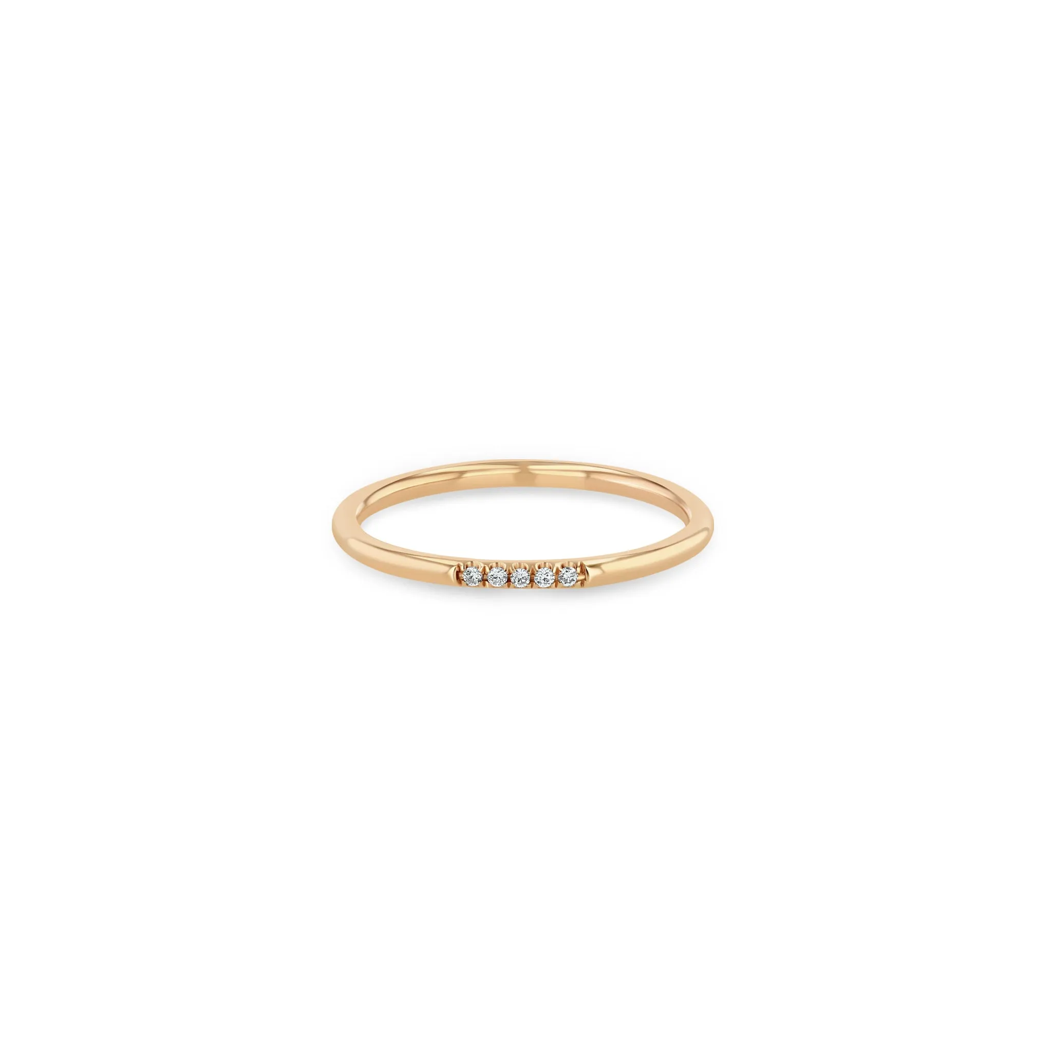 14k 5 Pavé Diamond Band Ring