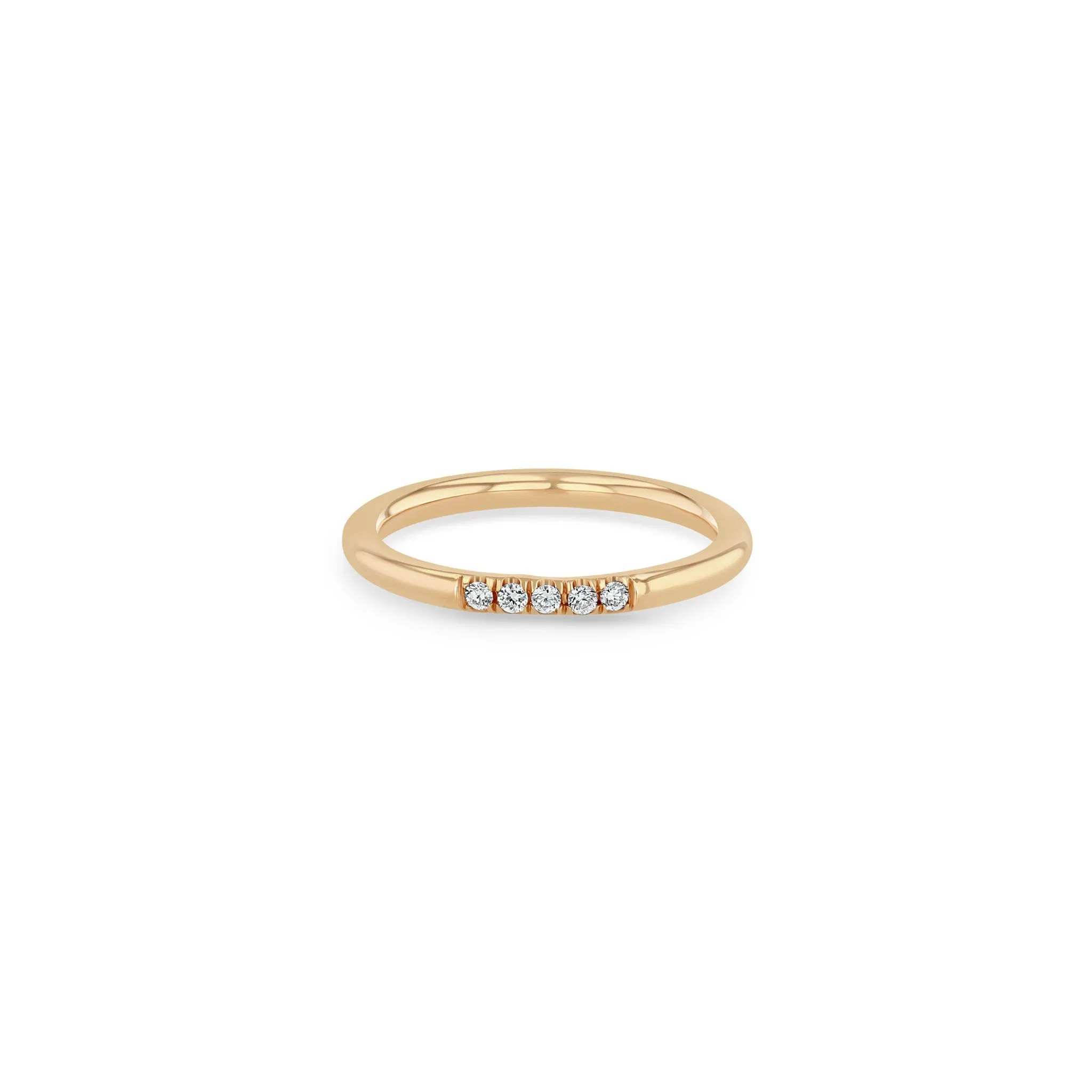 14k 5 Pavé Diamond Band Ring