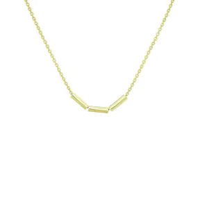 14K Small Trio Cylinder Necklace