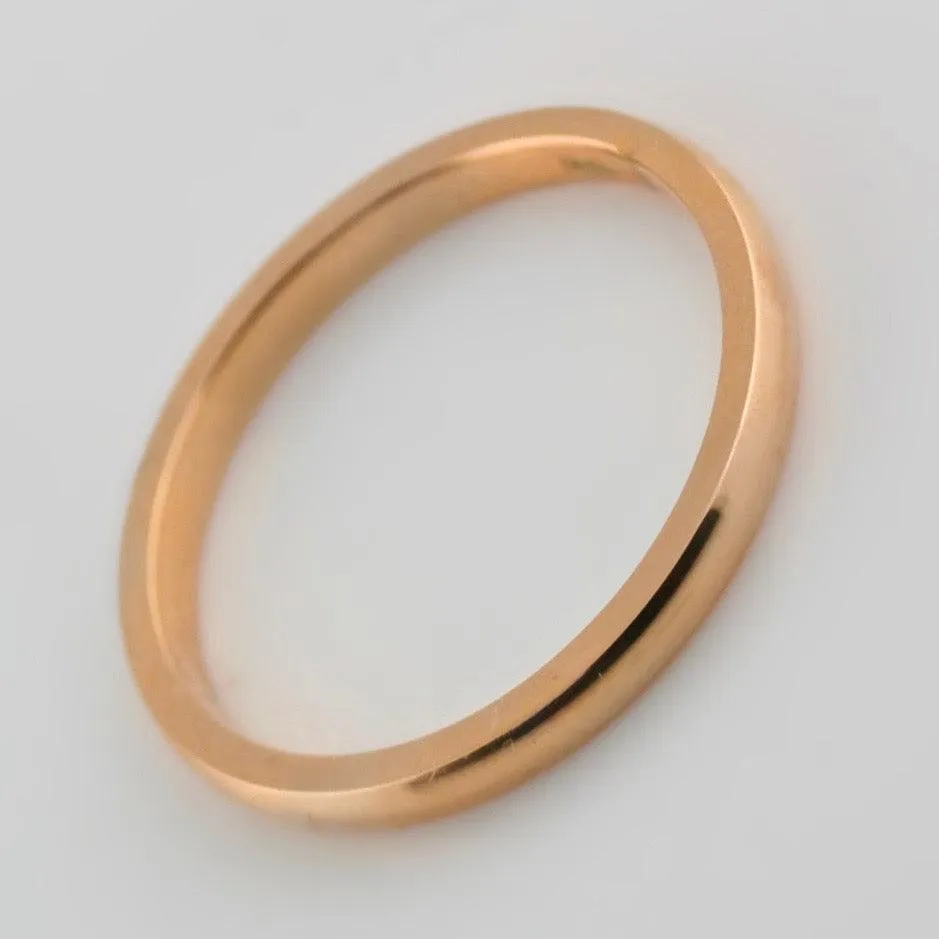 3mm Men's Wedding Ring Rose Gold Comfort Fit