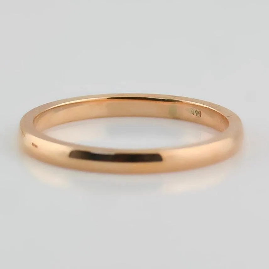 3mm Men's Wedding Ring Rose Gold Comfort Fit