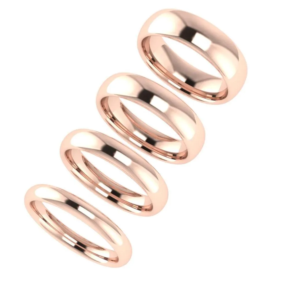 3mm Men's Wedding Ring Rose Gold Comfort Fit