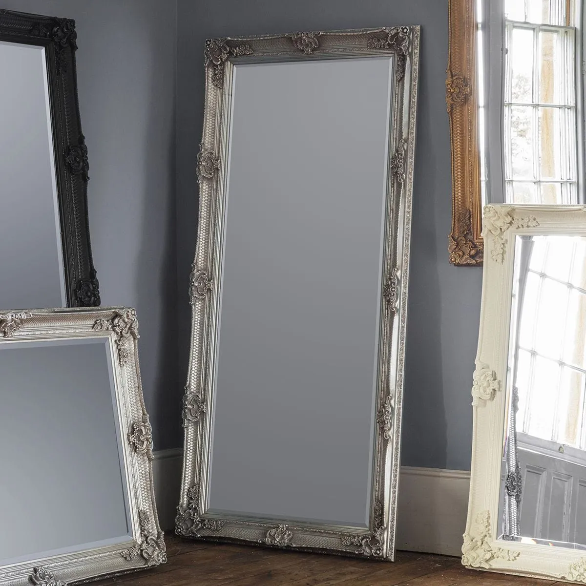 Abbots Leaner Mirror Silver 65''x31''