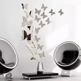 Acrylic Mirror Butterflies(16 pieces) - Wall Decoration