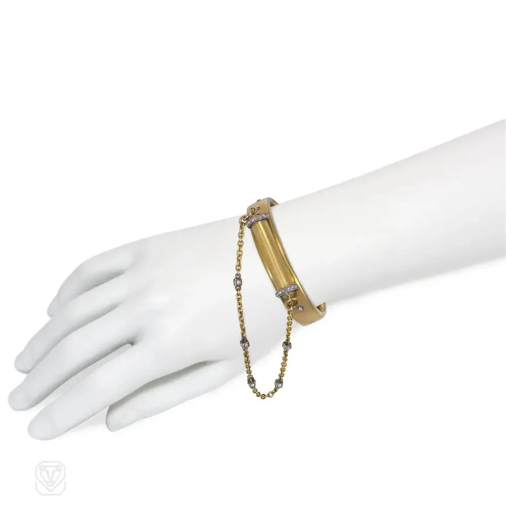 Antique gold and diamond chain and pencil bracelet