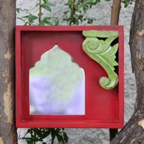 Antique Red And Green Mirror