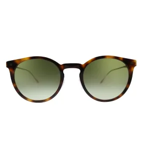 BMW Unisex Blonde Havana Round Sunglasses