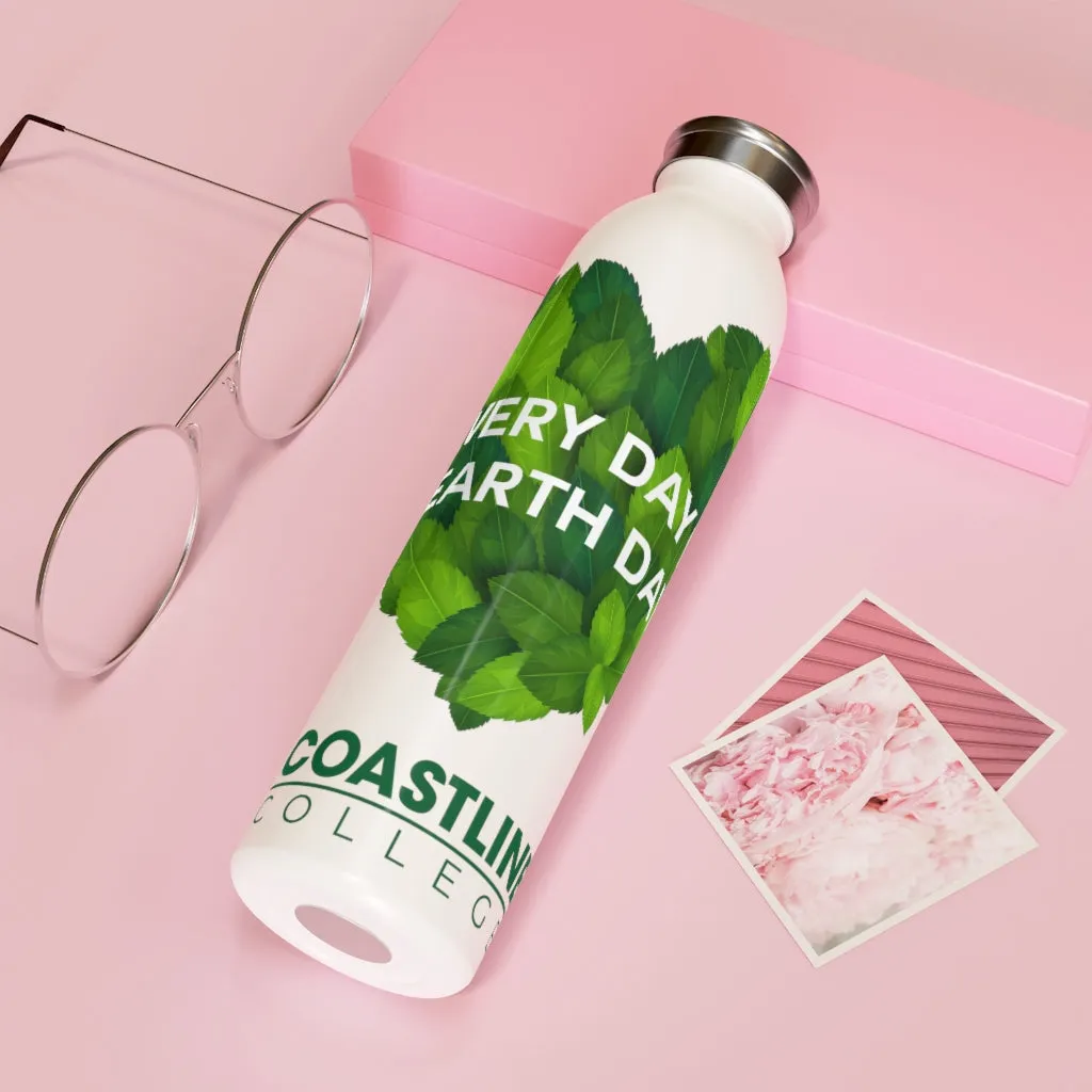 Coastline "Every Day is Earth Day" Slim Water Bottle