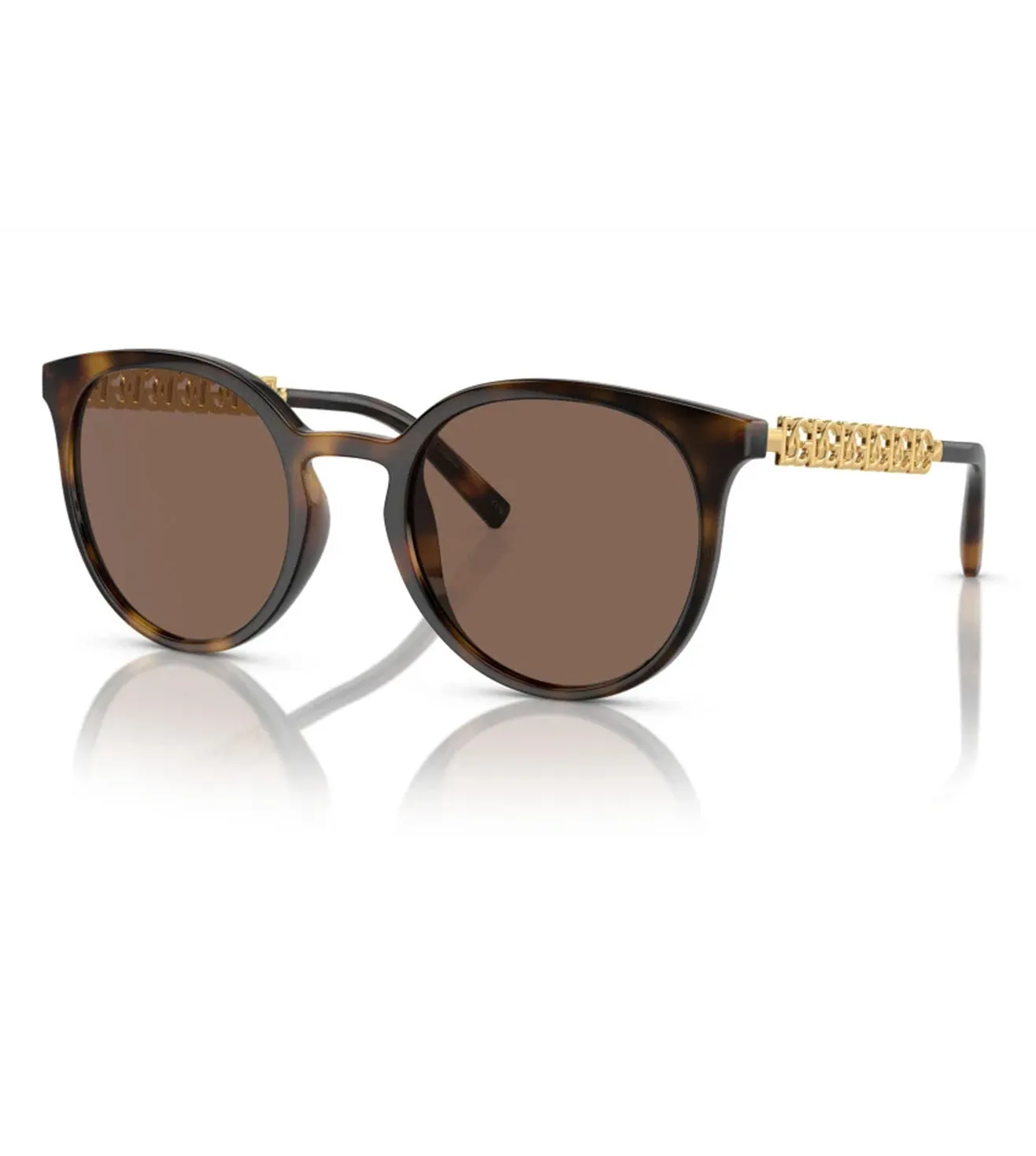 Dolce & Gabbana Women's Dark Brown Round Sunglasses