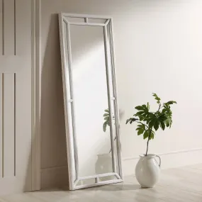 Edgeworth Washed White Full Length Wooden Frame Window Mirror 160 x 60 cm