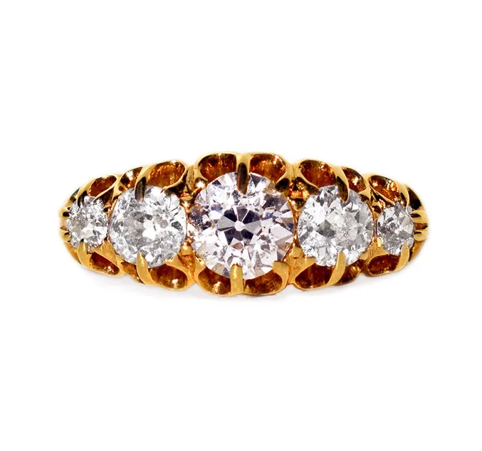 Edwardian Diamond Half Hoop Ring