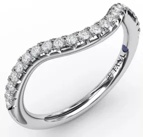 French Pavé Set Contour Diamond Wedding Band