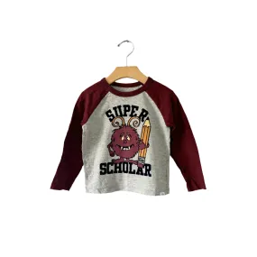 Gap / Burgundy, grey raglan long sleeve / 3Y