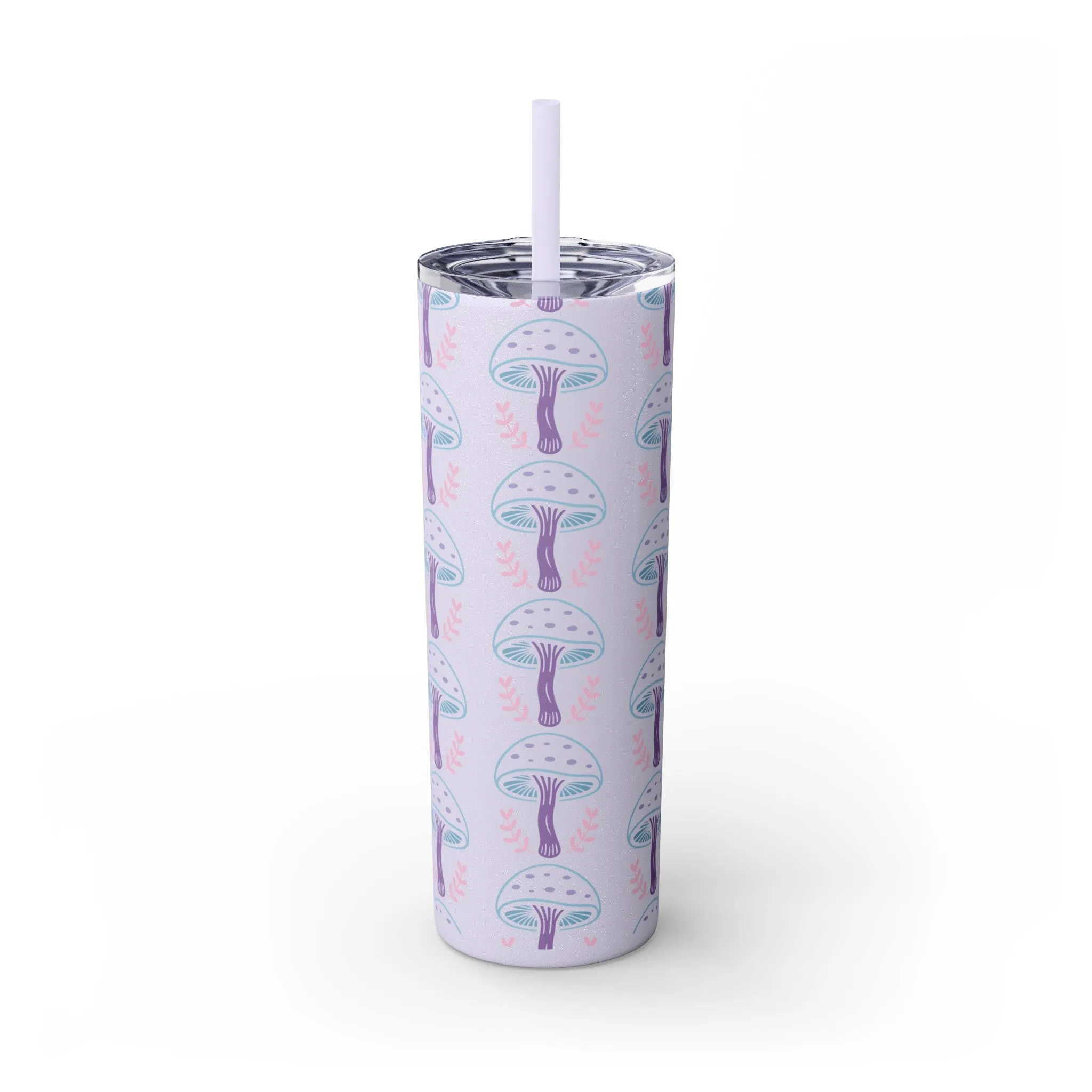 Glitter Tumblers Mushroom Magic - Skinny Tumbler with Straw, 20oz