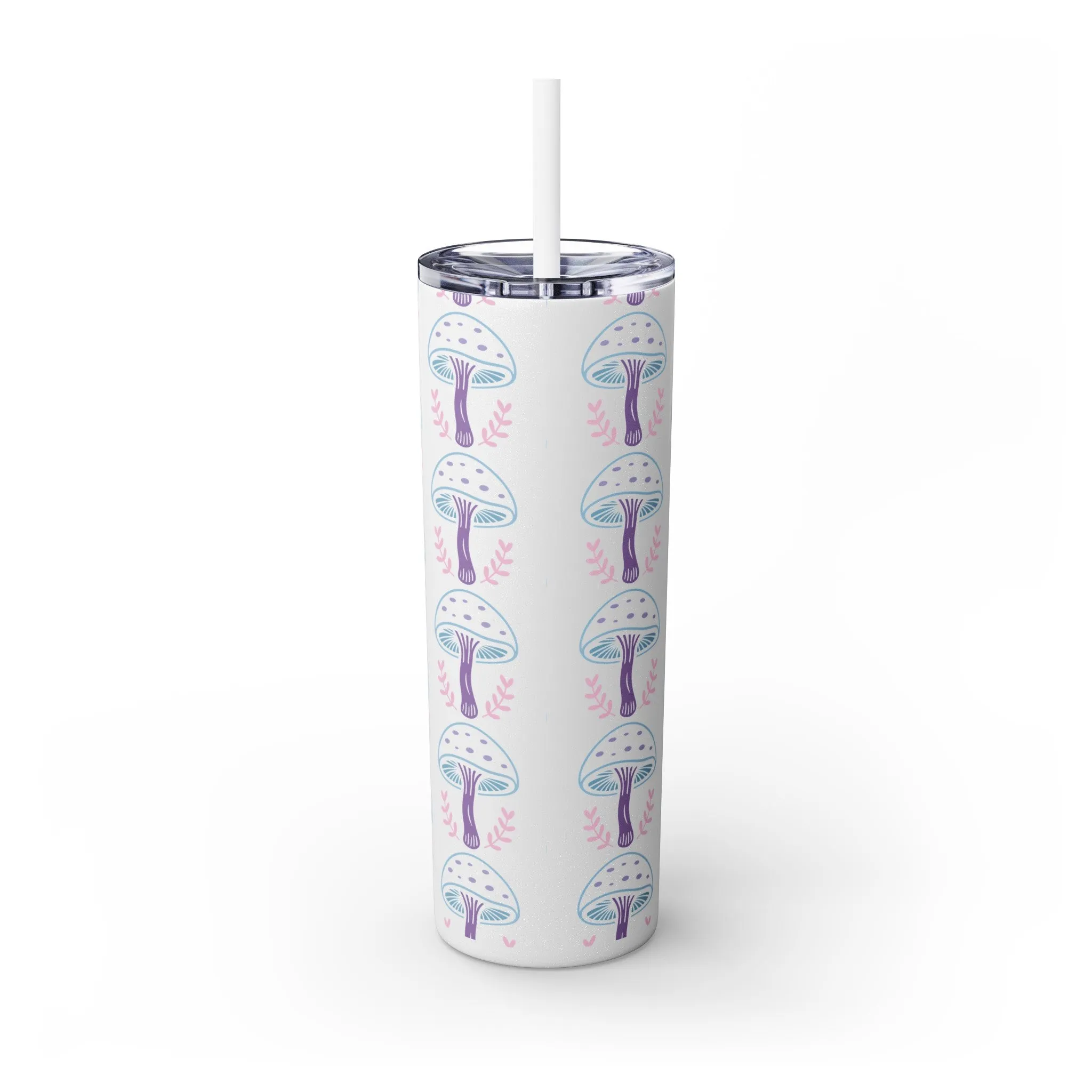 Glitter Tumblers Mushroom Magic - Skinny Tumbler with Straw, 20oz