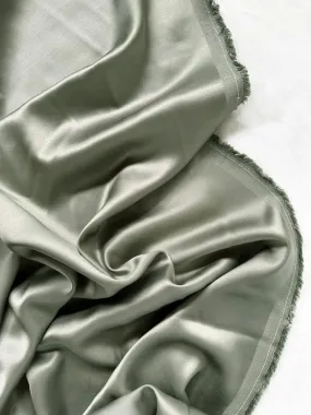 Italian Viscose Satin in Seafoam