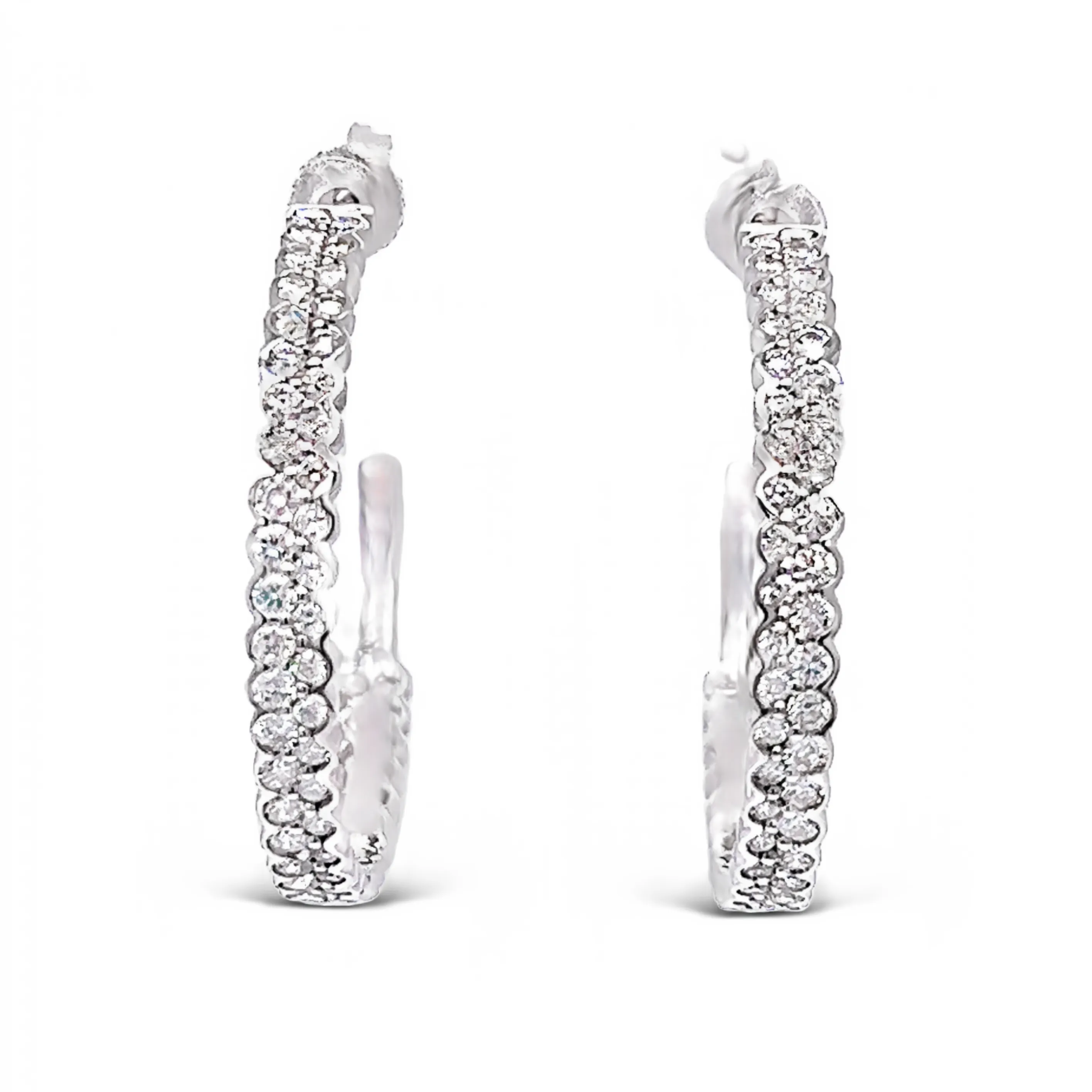 Large Diamond Hoop Earrings