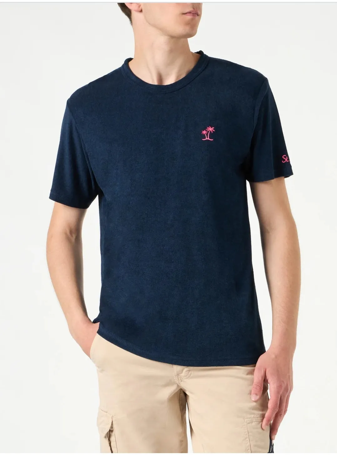 MC2 SAINT BARTH T-shirt uomo in spugna con mini logo