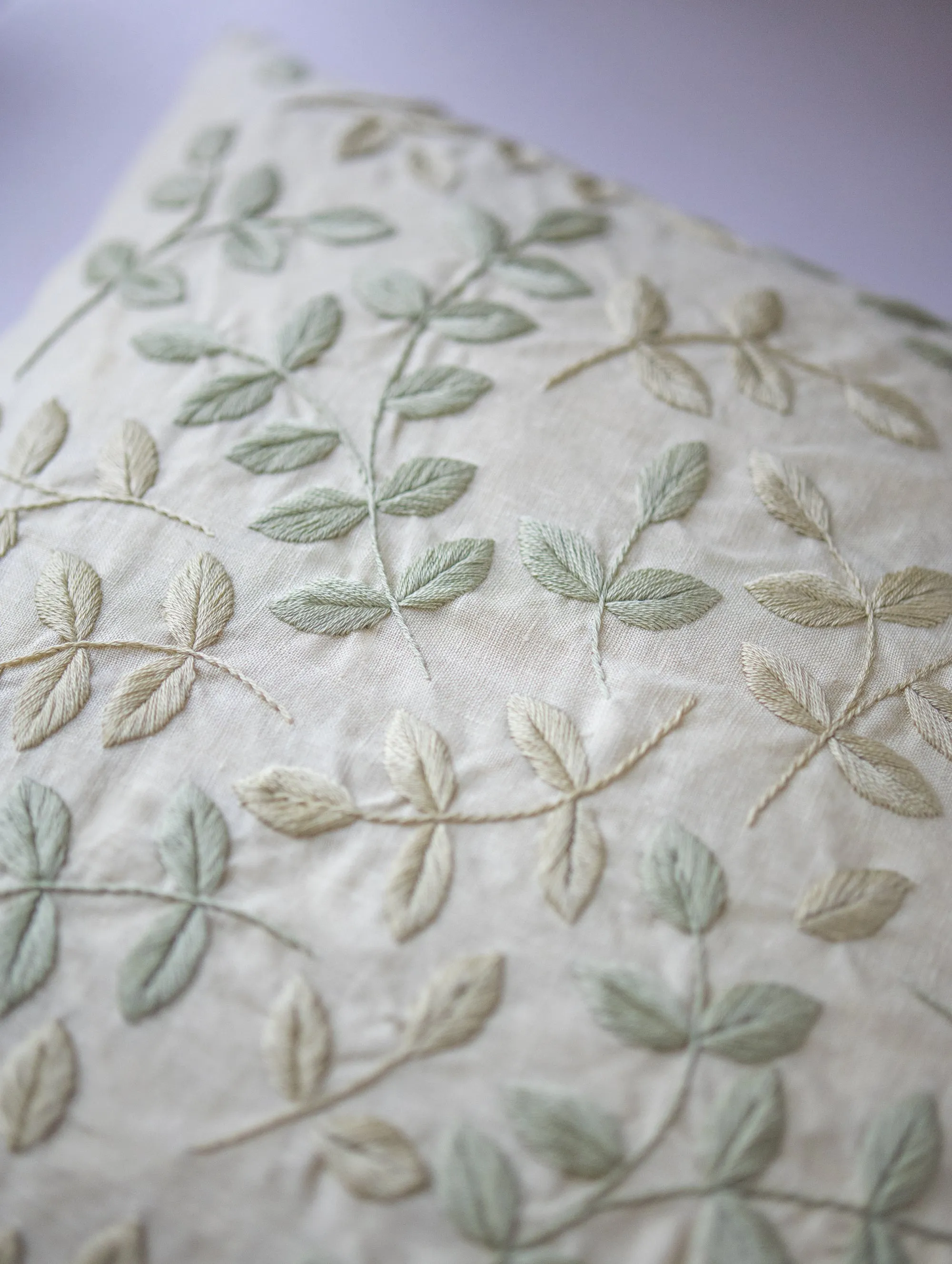 Mint Green Embroidered Throw Pillow Cover, Home Decor,16x16in