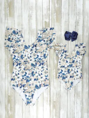 Mom & Me Navy Floral Swimsuit