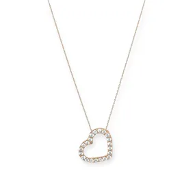 Mon Chéri Rose 18K Gold Plated Sterling Silver Necklace, Brilliant White