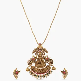 Padmaja Nakshi Antique Silver Pendant Set