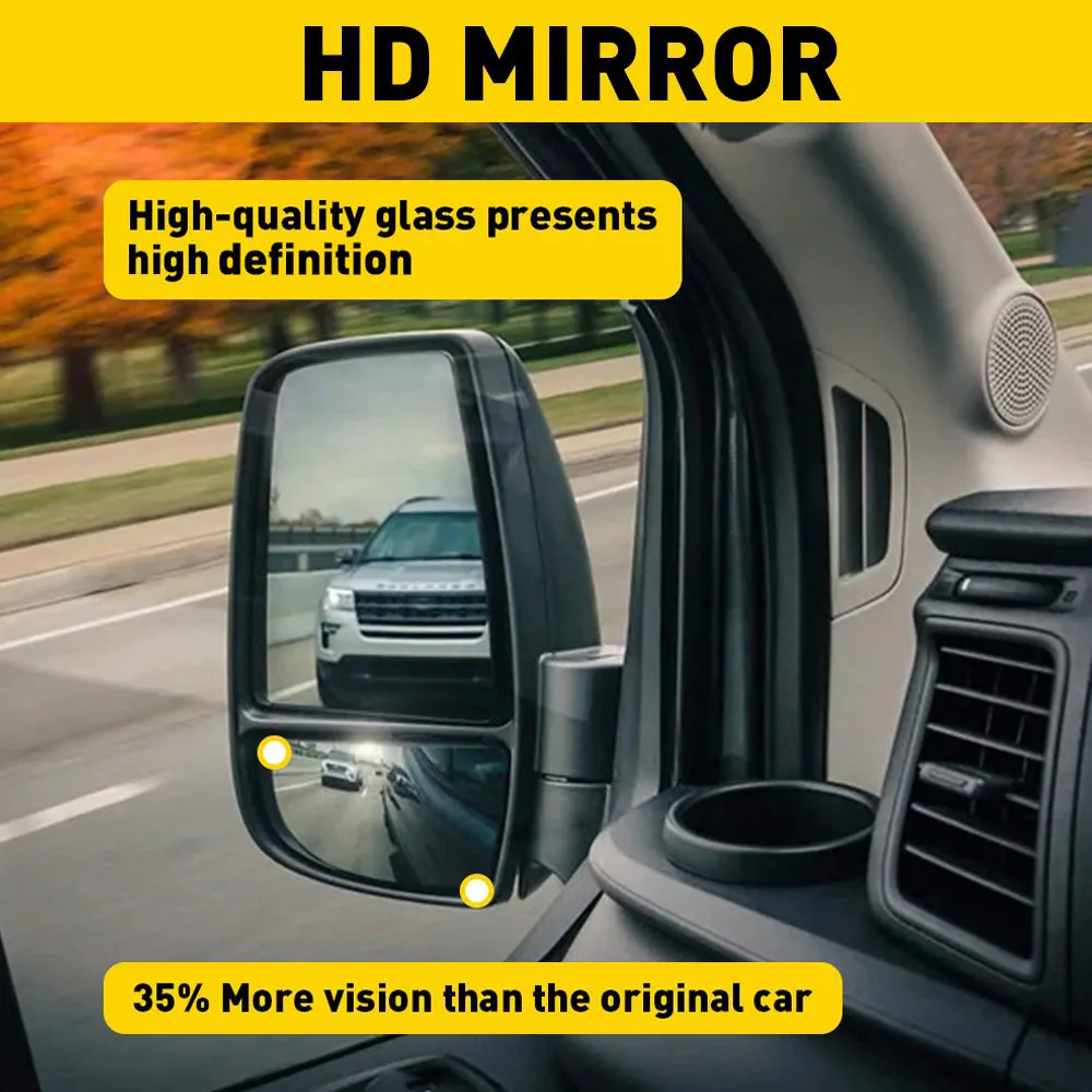 Rearview Side Mirror Glass for 2015-2022 Ford Transit 150 250 350 350HD - Upper & Lower Mirror Glass