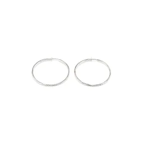 Silver Plated Oversized Spring Clip-On Hoop Earrings