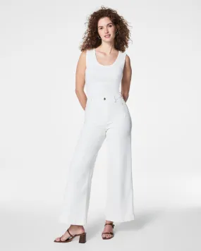 SPANXshape EveryWear Cropped Wide Leg Jeans with Patch Pockets, White