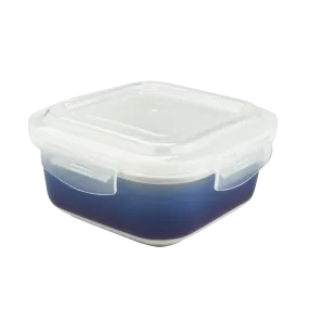 Square Porcelain Food Storage Container - Blue Ombré