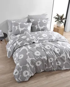 unikko grey king duvet set