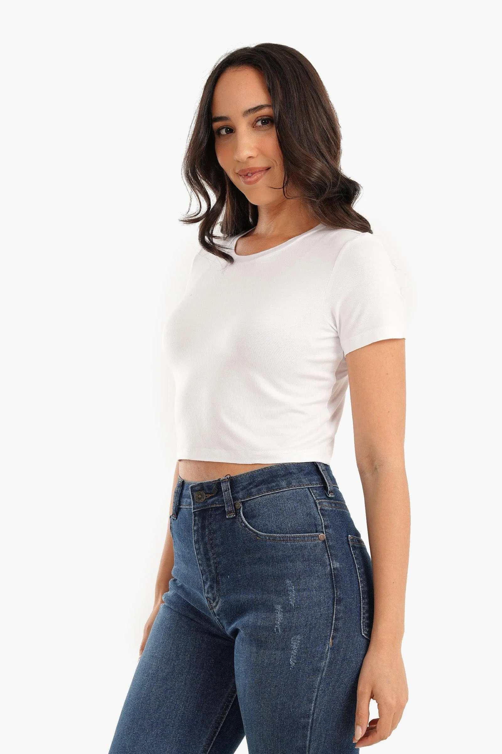 Viscose Plain Crop Top