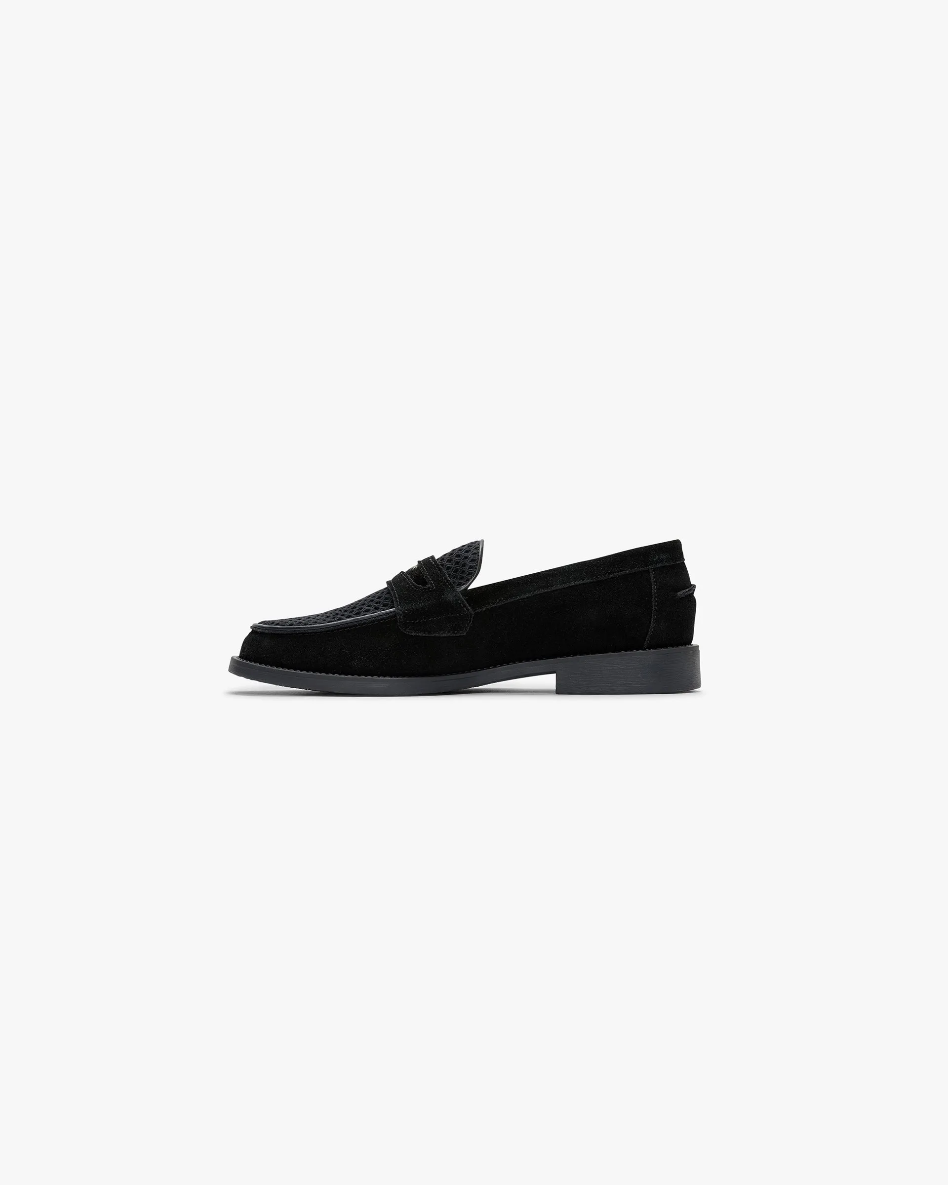 Womens Represent X Duke   Dexter Suede Rattan Penny Loafer - Black